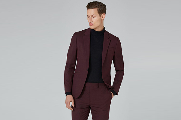 Burgundy Semi Formal Suit Jacket