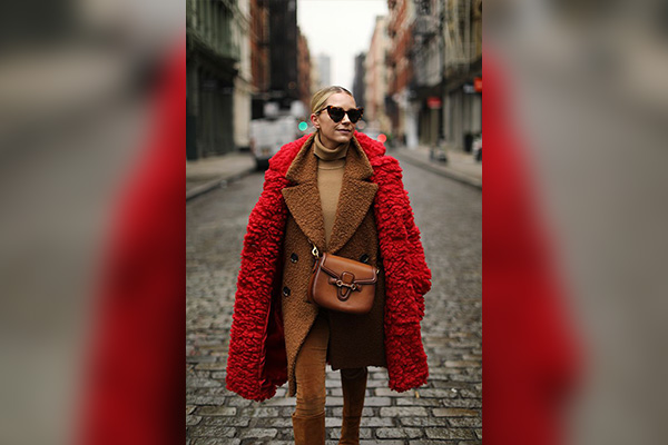 Brown and red outfit