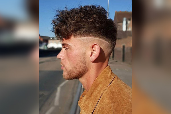 Curly Undercut With A Disconnected Fade + Line Up