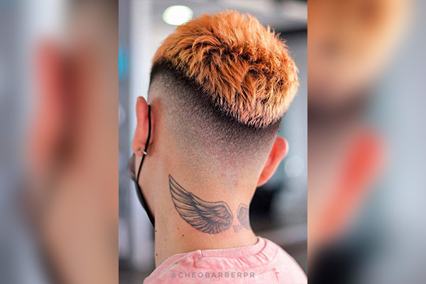 Undercut Bald Fade With Strawberry Top