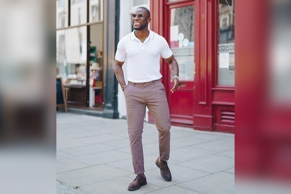 Chinos with Derby Shoes