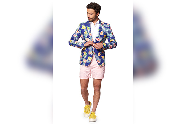 Flamingo Print Chambray Sport Coat