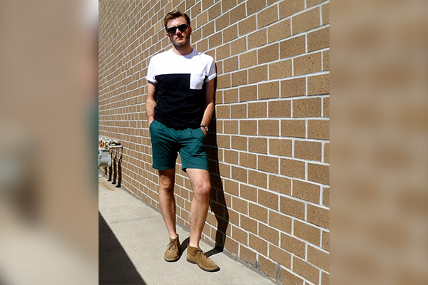 Men wearing boots hot sale with shorts