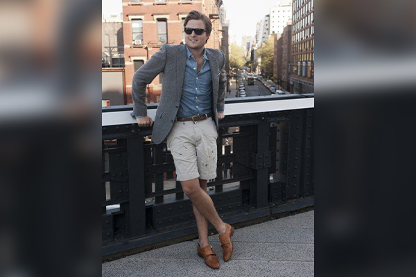 Gray Blazer with Shorts 