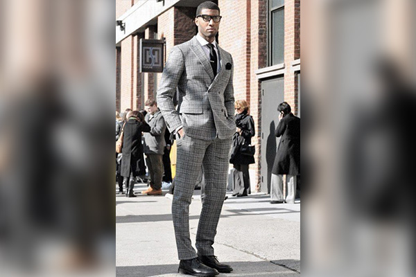 Grey Bandhgala Blazer With Black Trouser