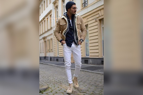White Jeans Winter Outfit