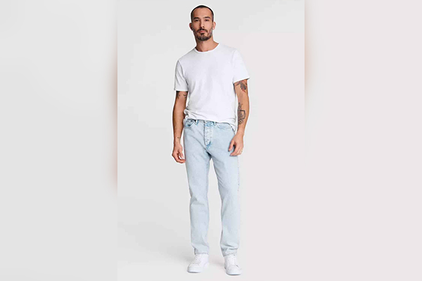 Light-Wash Denim with White T-Shirt